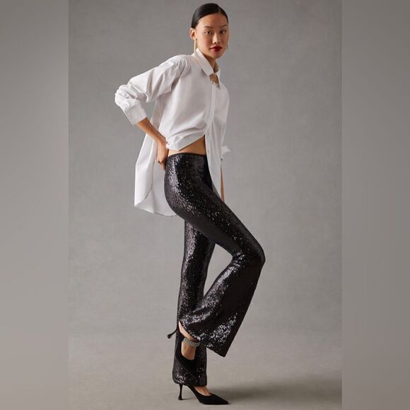 Anthropologie Joni Sequin Flare Pants NWT
